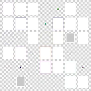 Abstract graphic design elements: geometric shapes, colorful borders, and m.. Illustrazione stock