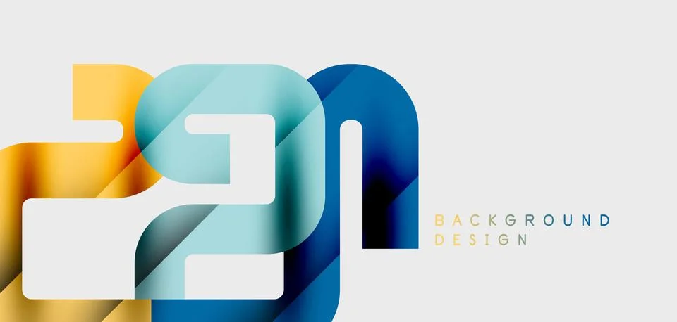 Abstract graphic design features bold numbers, vibrant colors, smooth gradi.. Stock Illustration