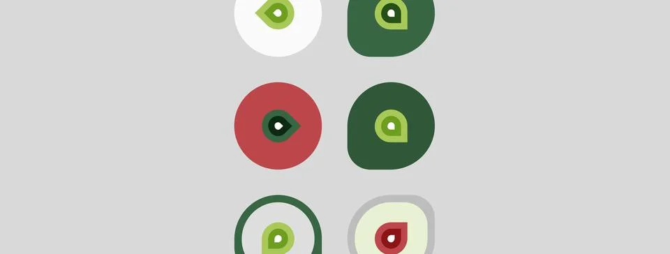 Abstract graphic design features circular shapes, varying colors, simple form Stockillustratie