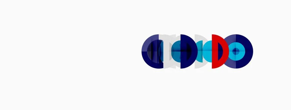 Abstract graphic design features four overlapping circular elements. Colors イラスト素材