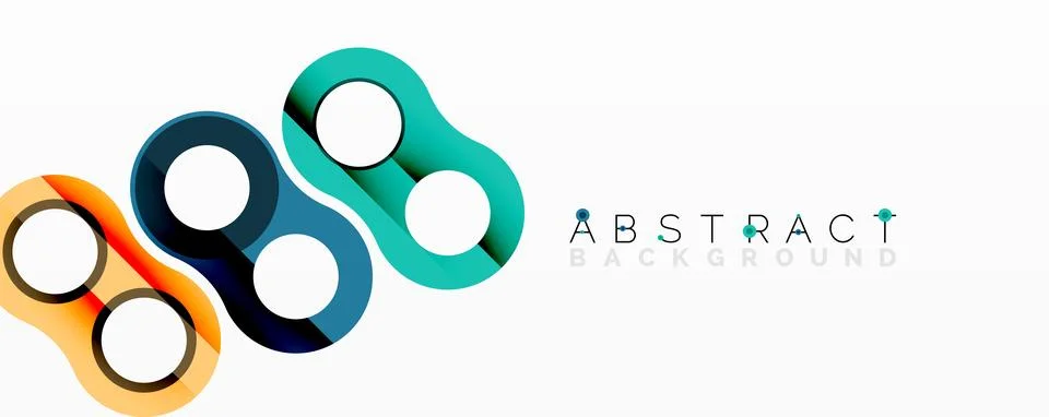 Abstract graphic design features interconnected circles, vibrant colors. Modern Stock Illustration