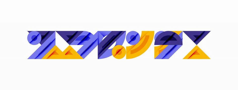 Abstract graphic design features layered text elements. Colors include purple, 스톡 일러스트