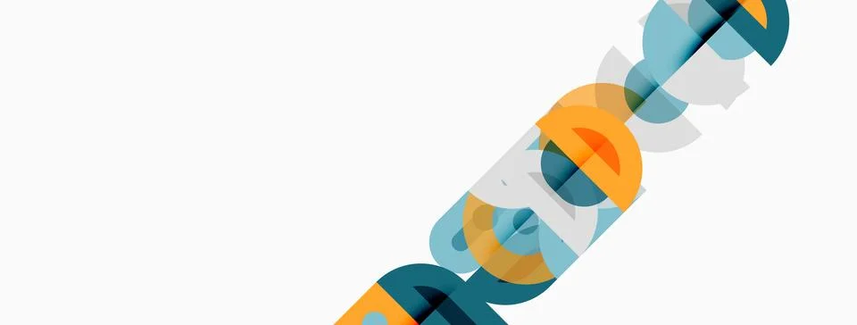 Abstract graphic design features layered text elements. Colors include orange Stock Illustration