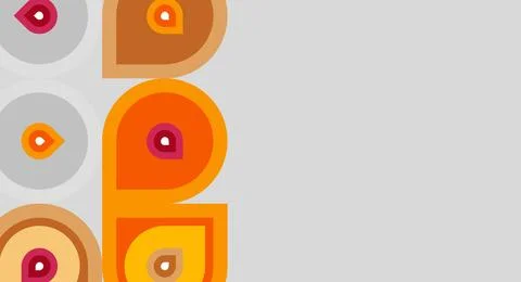 Abstract graphic design features orange shapes resembling eyes, forming let.. Stock Illustration