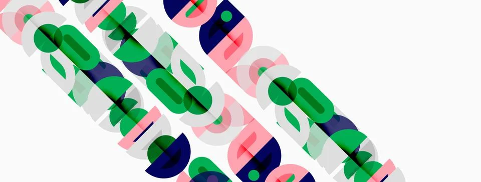 Abstract graphic design features overlapping colorful text elements. Pink, .. 库存插图