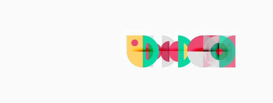 Abstract graphic design features overlapping colorful shapes. Geometric forms Stock Illustration