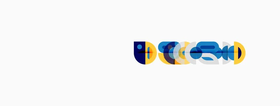 Abstract graphic design features overlapping colorful circles, shield shape, 库存插图