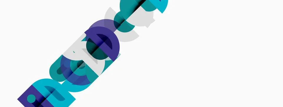 Abstract graphic design features overlapping rounded squares, teal, purple,.. Stock Illustration