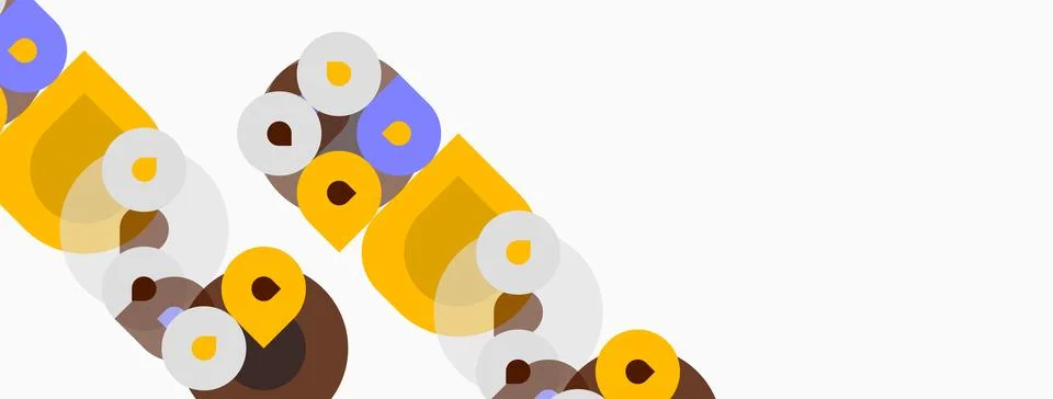 Abstract graphic design features overlapping circles, forming text. Colors Stock Illustration