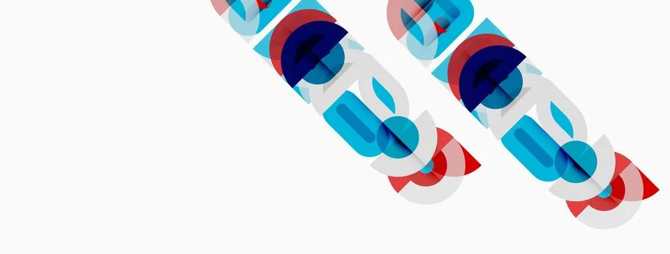 Abstract graphic design features overlapping colorful arcs forming letter s.. Illustrazione stock