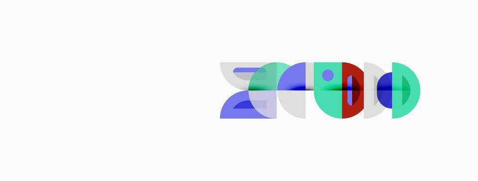 Abstract graphic design features overlapping colorful circles, forming styliz Stock Illustration
