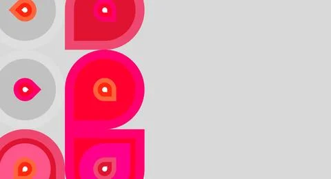 Abstract graphic design features pink, gray shapes resembling eyes. Minimalis イラスト素材