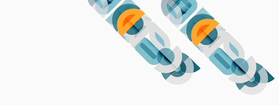 Abstract graphic design features repeating shadowed text elements. Bold color イラスト素材