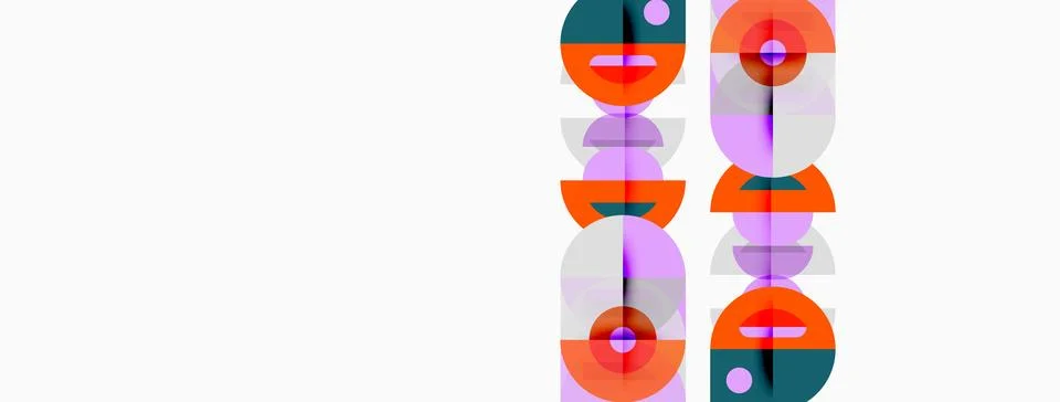Abstract graphic design features repeating circular elements. Pink, purple,.. Stock Illustration