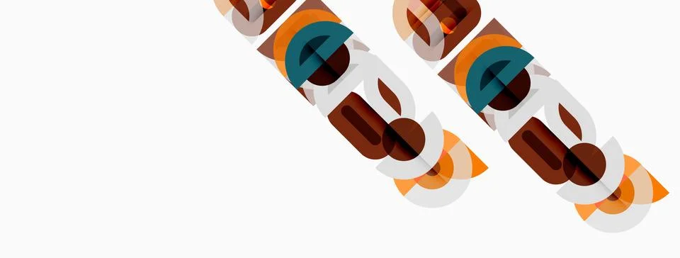 Abstract graphic design features repeating circular elements. Brown, beige,.. イラスト素材