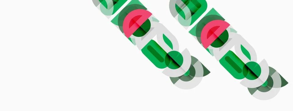 Abstract graphic design features repeating green shapes. Forms suggest arrows 库存插图