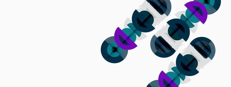 Abstract graphic design features repeating circular shapes, purple, teal hues 库存插图