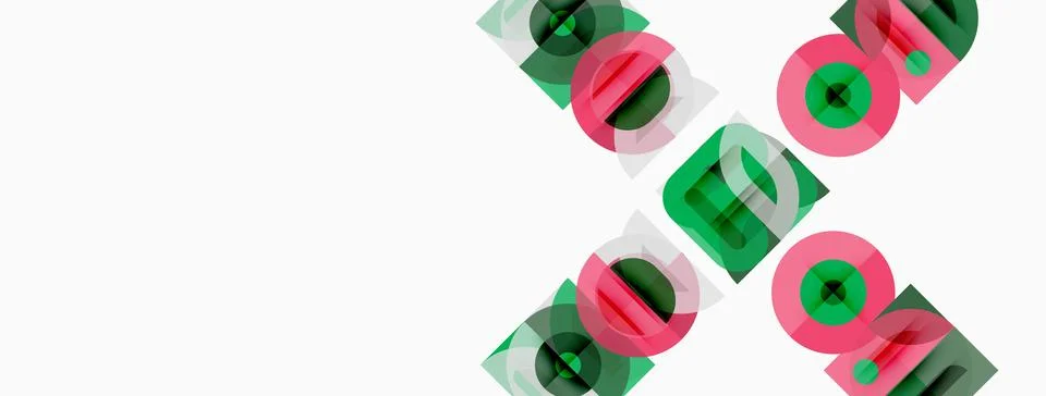 Abstract graphic design features repeating text elements. Colors include gree 스톡 일러스트