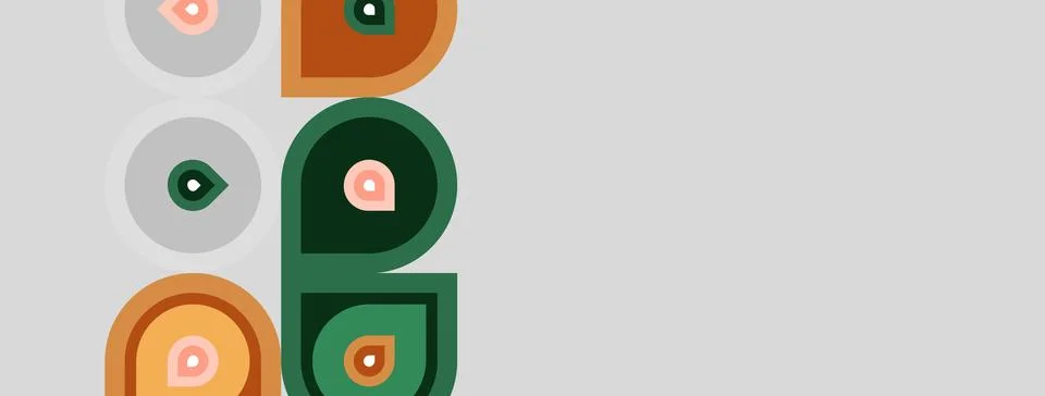 Abstract graphic design features stacked circles, forming letter D. Colors Stock Illustration