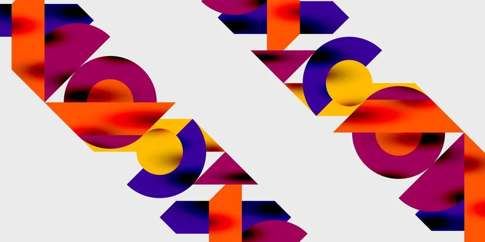 Abstract graphic design features vibrant text elements. Orange, purple, yellow 스톡 일러스트