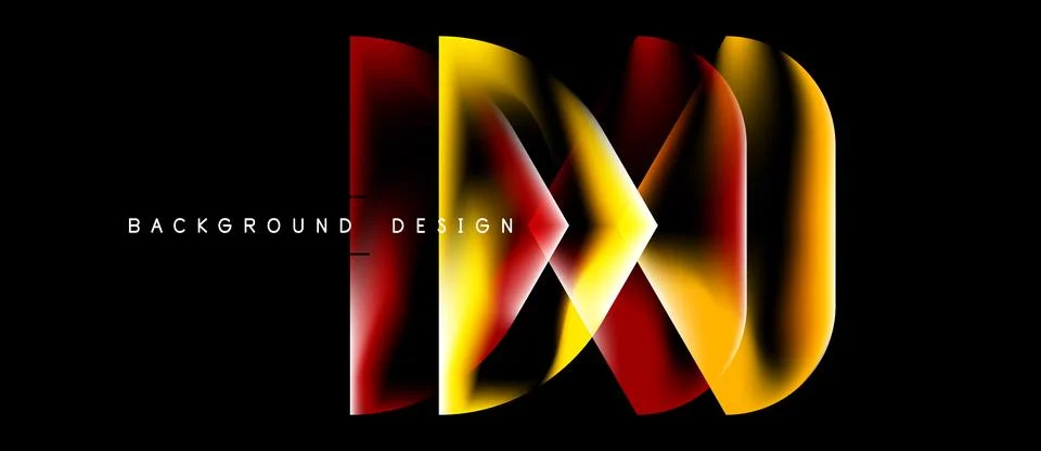 Abstract graphic design features vibrant lines, curves. Gradient colors blend Stock Illustration