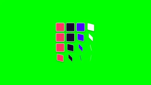 Abstract graphic design featuring four vertical columns of rounded squares 스톡 동영상 340901765