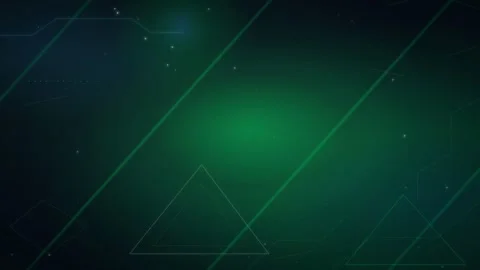Abstract graphic design featuring glowing green diagonal lines, faint geome.. Stock Footage 346188529
