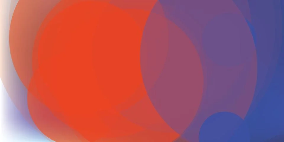 Abstract graphic design featuring overlapping blue and red circles with var.. 스톡 일러스트