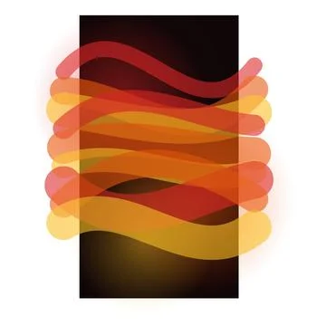 Abstract graphic design featuring overlapping wavy lines in warm red and ora Stock Illustration