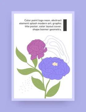 Abstract graphic design frame. Color flowers drawing. Summer blossom. Garde.. Stock Illustration