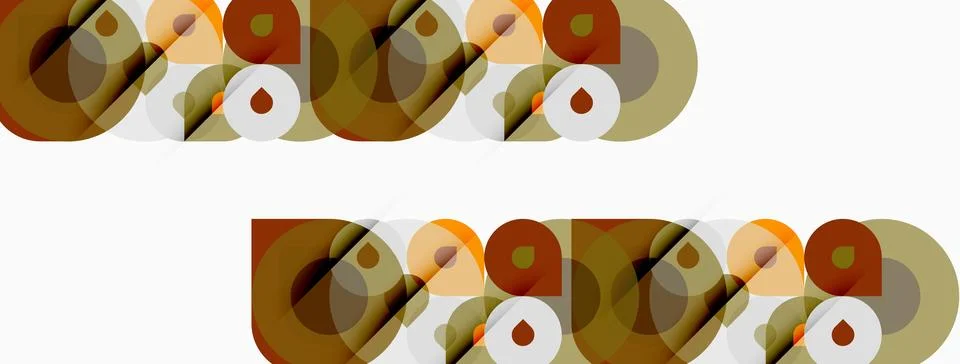 Abstract graphic design. Overlapping circles create repeating pattern. Warm 스톡 일러스트