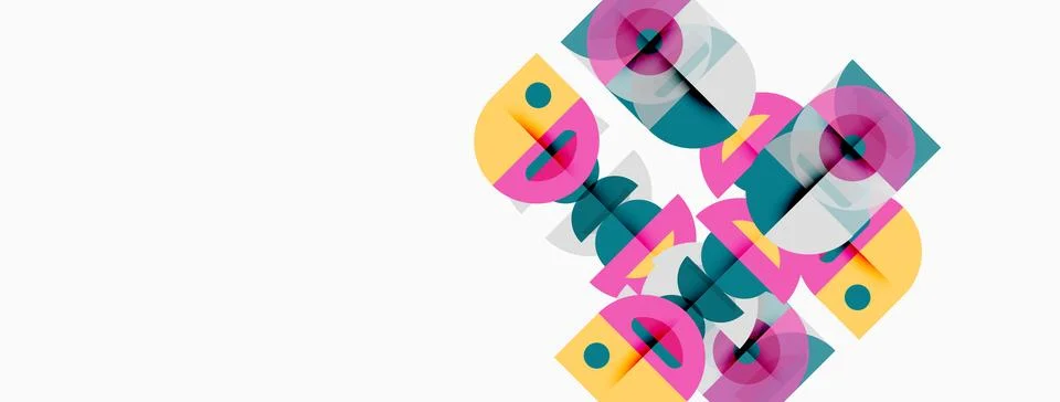 Abstract graphic design. Overlapping colorful squares create dynamic compos.. Stock Illustration
