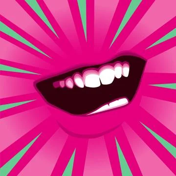 Abstract graphic design with shouting or singing mouth abstract graphic de... Stock Photos