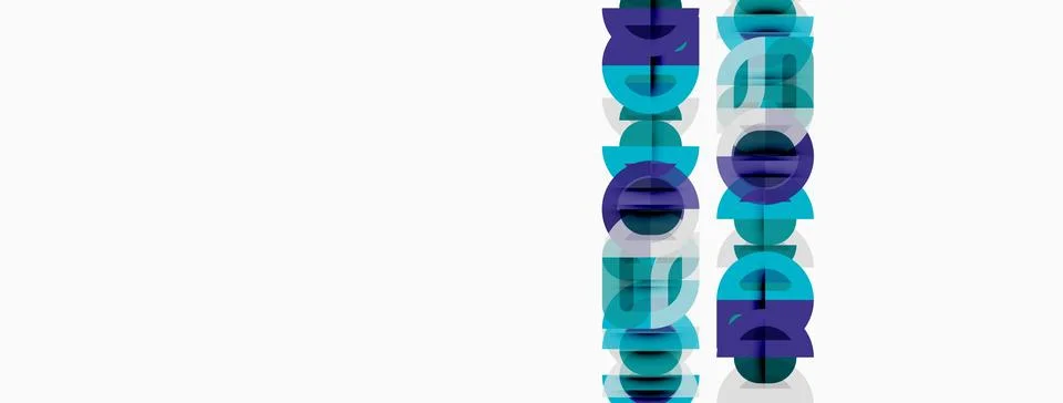 Abstract graphic design. Vertical lines, blue hues, white background. Modern Stock Illustration