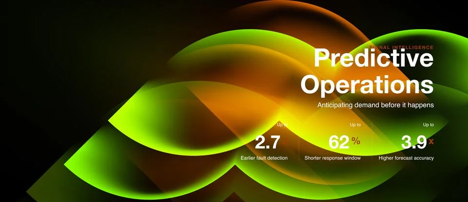 Abstract graphic displays predictive operations concept. Numbers highlight Illustration