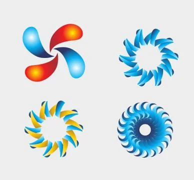 Abstract graphic, distort twirl effect round Illustrazione stock