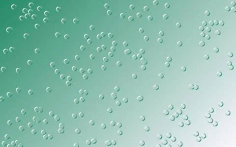 Abstract graphic with effervescing 3-D bubbles in light green Stock Illustration