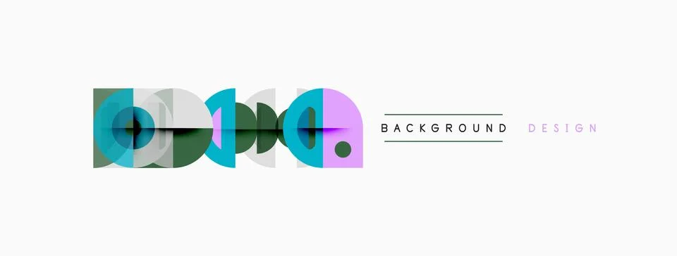 Abstract graphic elements, arrows, circles. Minimalist design with pastel c.. Stock Illustration