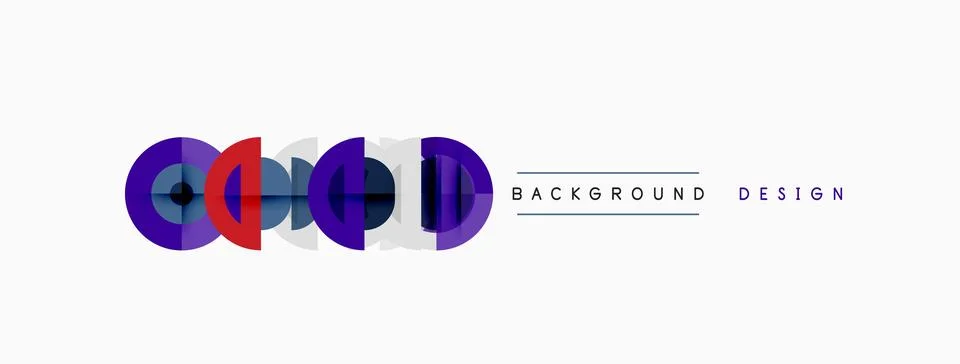 Abstract graphic elements form colorful circles. Text reads background design Stock Illustration