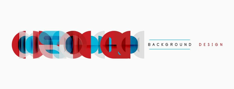 Abstract graphic elements form word coach. Red, blue, gray colors dominate Stock Illustration