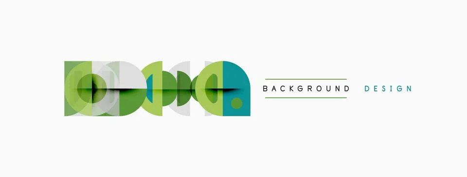 Abstract graphic elements, green hues dominate. Minimalist design with text 库存插图