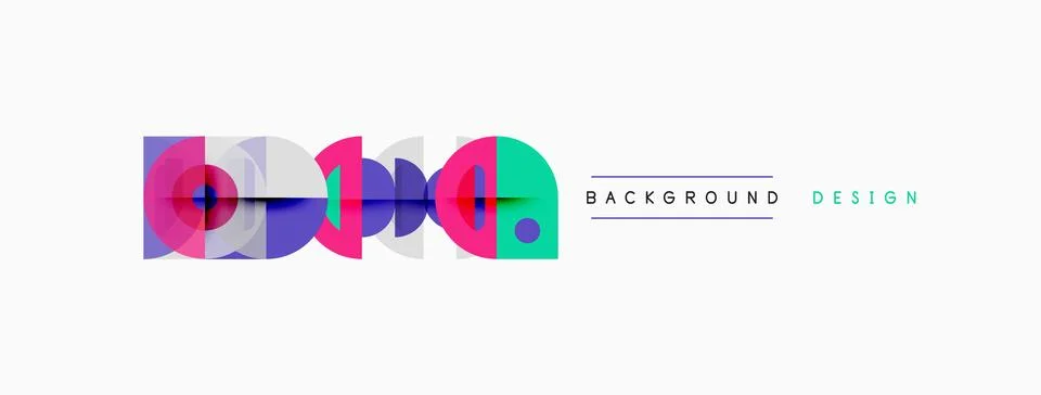 Abstract graphic elements, vibrant colors, modern design. Minimalist compos.. Illustrazione stock