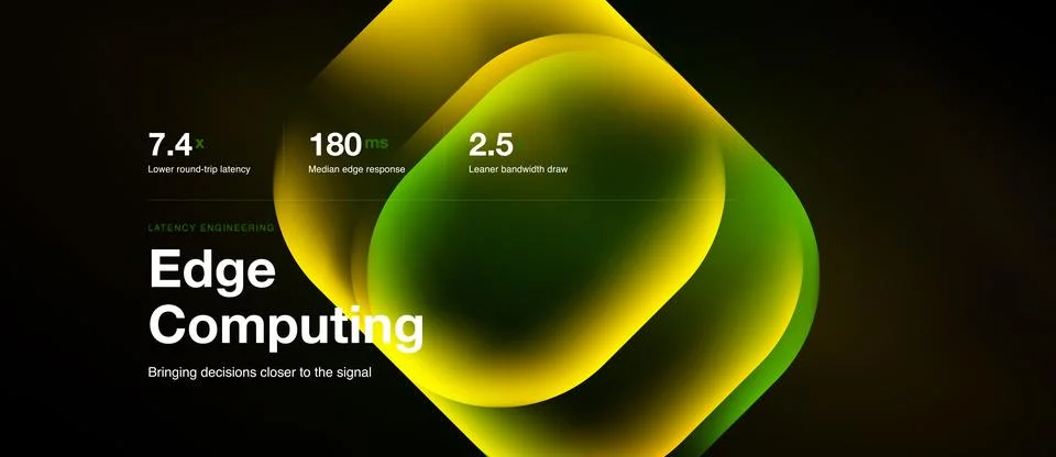 Abstract graphic features hexagonal shapes, vibrant green hues, data points. Stockillustratie