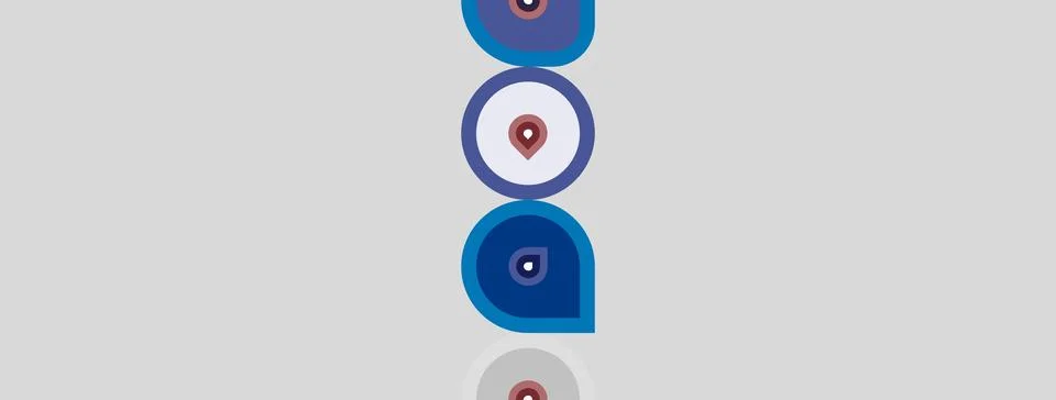 Abstract graphic features stacked circles, varying hues. Central circle inc.. Stock Illustration