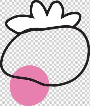 Abstract graphic is floating on transparent background, black loop, white petal Illustrazione stock