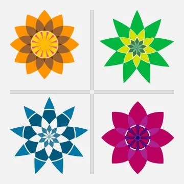 Abstract graphic flowers Stock Illustration