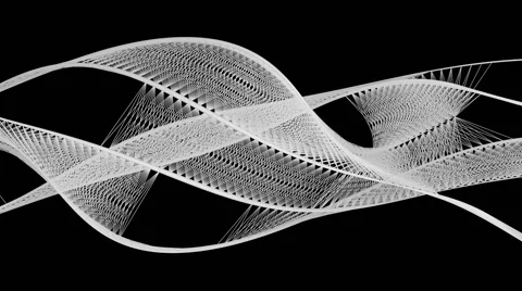 Abstract graphic of flowing lines - white on black (FULL HD) Video stock 64922113