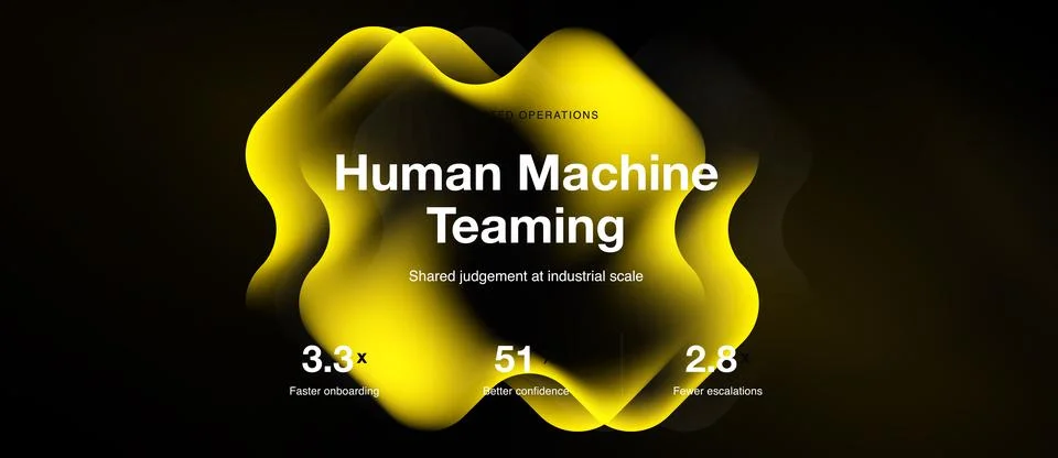 Abstract graphic highlights human machine teaming concept. Numbers indicate イラスト素材