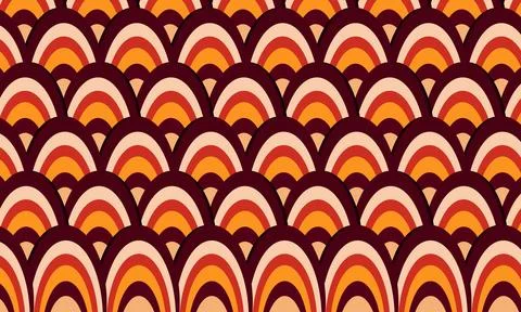 Abstract graphic horizontal background of arcs in autumn colors Stock Illustration