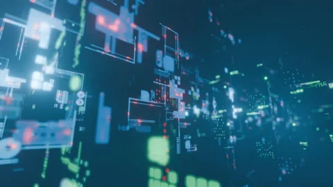 Abstract graphic A.I. technology futuristic motion background Stock Footage 301073845